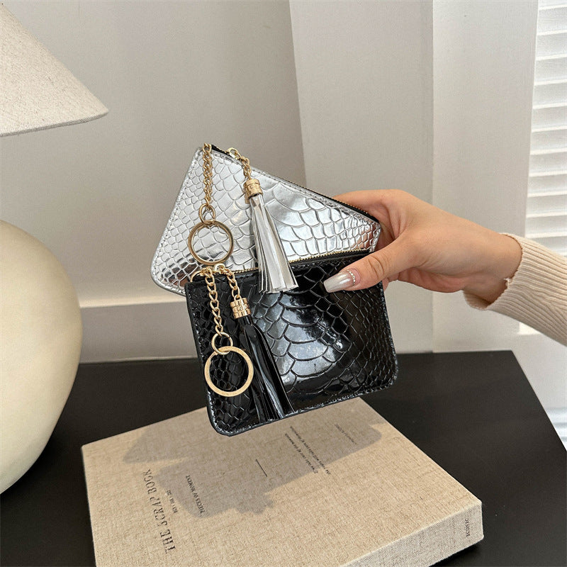 Women's Fashion Portable Crocodile Pattern Clutch Change Handbags