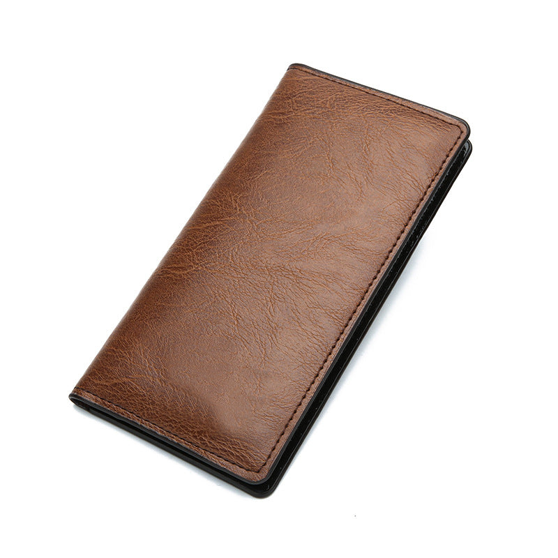 Men's Fashion Green Simple Long Open Multiple Men's Wallets