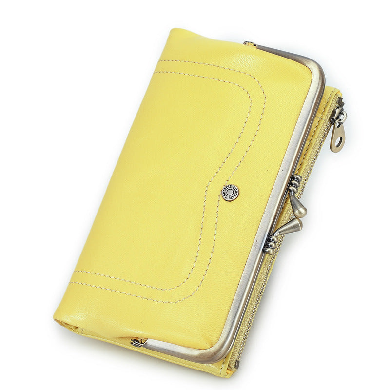 Women's Trend Iron Hinge Swiping Large Capacity Ladies Wallet