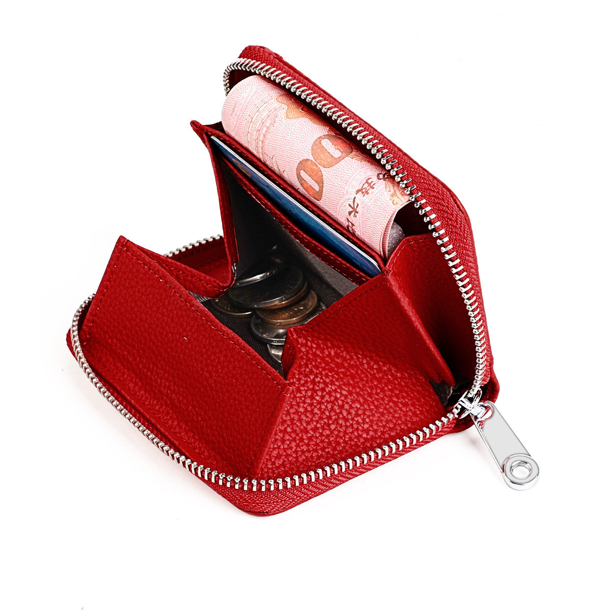 Women's & Men's & Swiping Leather Layer Cattlehide Card Holder