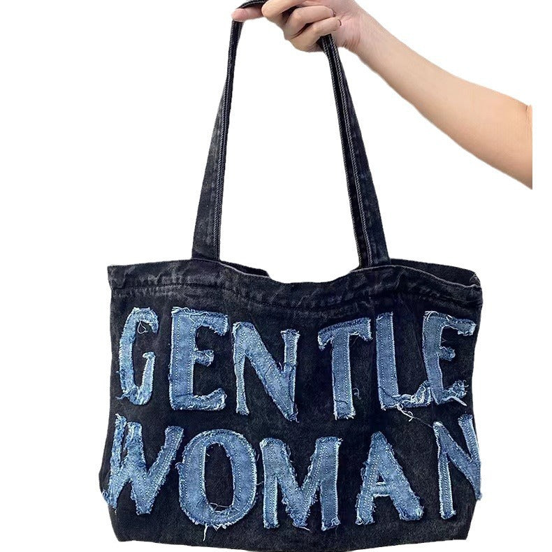 Large Capacity Portable Letter Single Sticker Women's Messenger Bag
