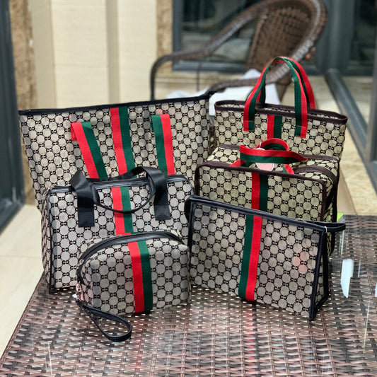 Fog Flower Korean Mesh Flocking Large Capacity Portable Bags