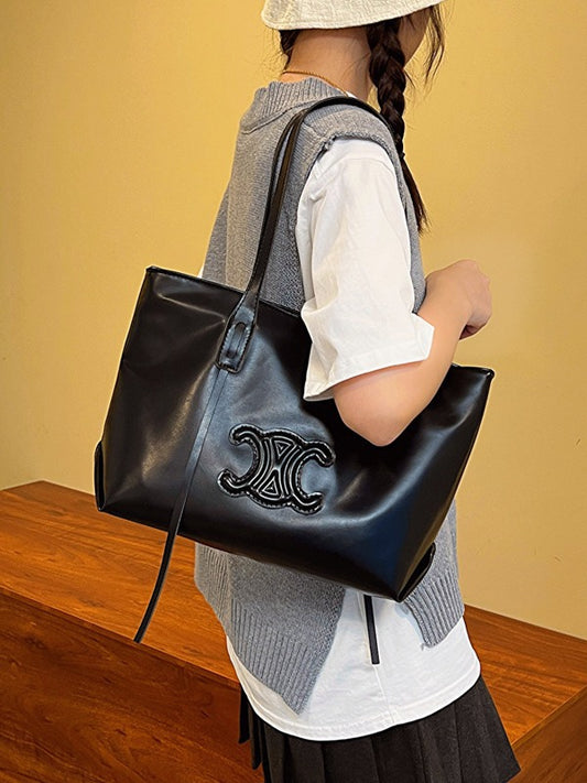 Women's Fashion Simple Texture Commuter Large Bags