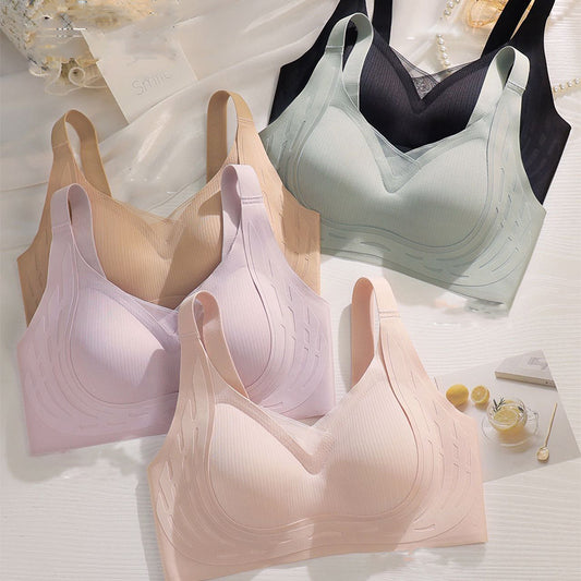 Women's Underwear Thin Big Breast Concealing Soft Support Adjustment Everyday Bras