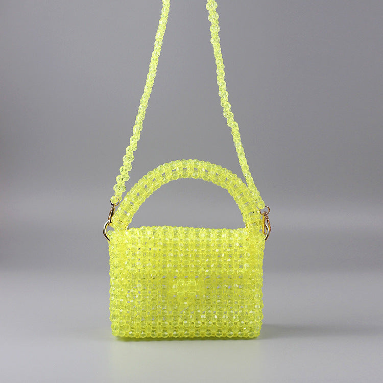 Women's Creative Acrylic Portable Beaded Fashion Weaving Handbags