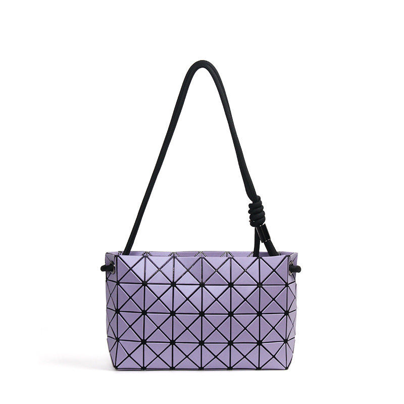 Charming Women's Drawstring Pillow Rhombus Simple Bucket Bags