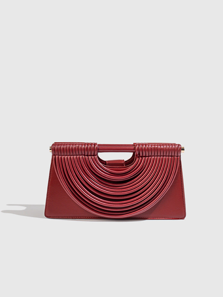 Women's Hand-woven Line Comb Design Trapezoidal Women's Messenger Bag