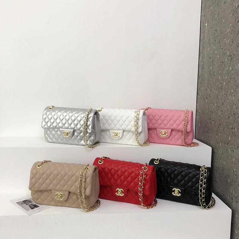 Durable Women's Rhombic Fashionable Simple Chain Women's Shoulder Bag