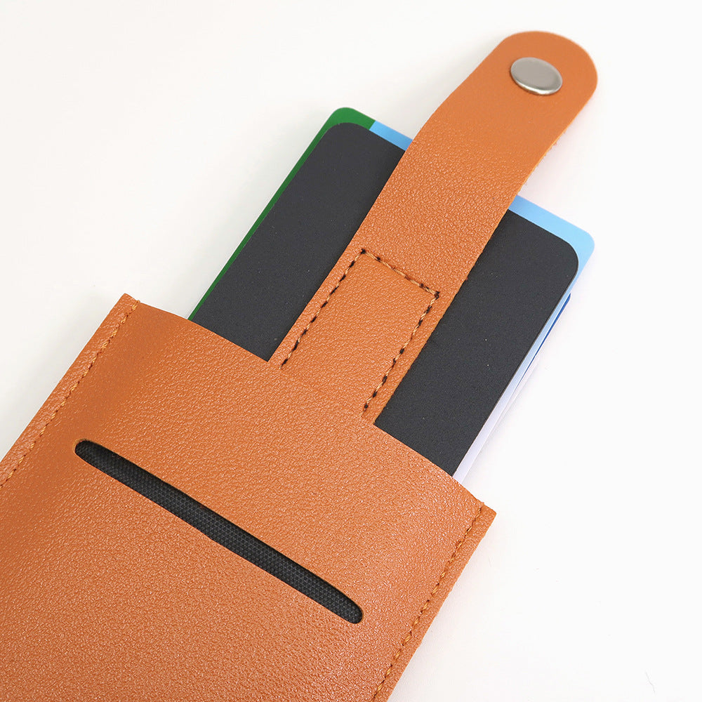 Layered Pull-out Business Multiple Slots Leather Card Holder