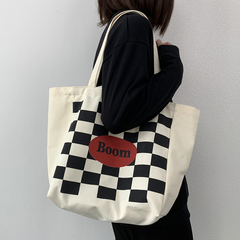 Women's Canvas Idle Style Artistic Simple Large Capacity Letter Bags