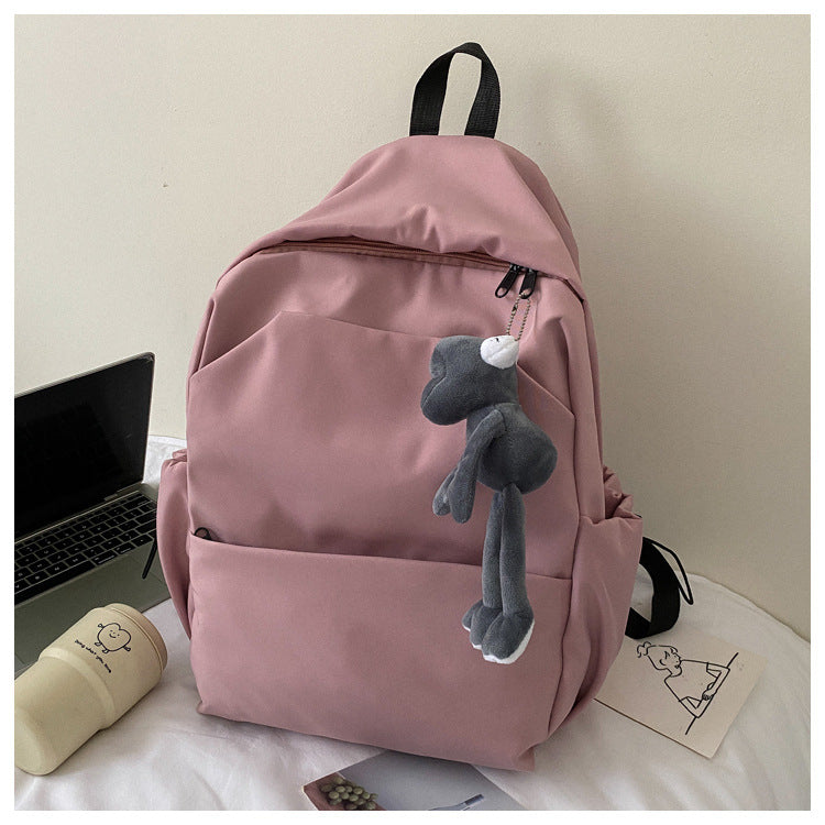 Men's Capacity Solid Color Trendy Korean Wild Female Backpacks