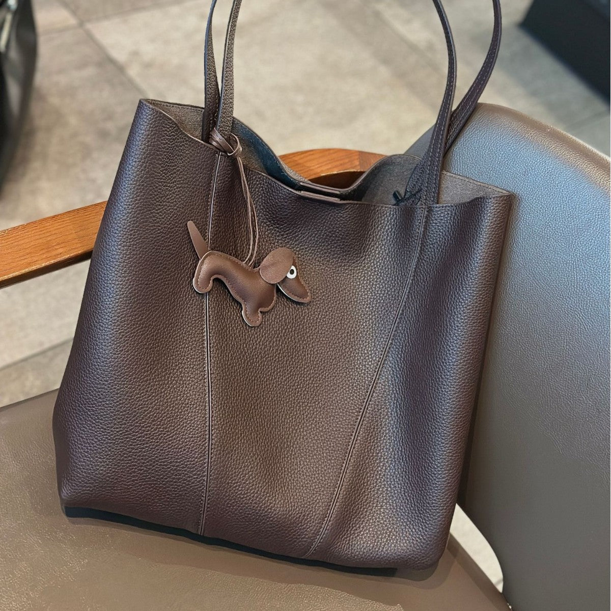 Women's First Layer Cowhide Portable Shopping Large Capacity Mother Women's Shoulder Bag