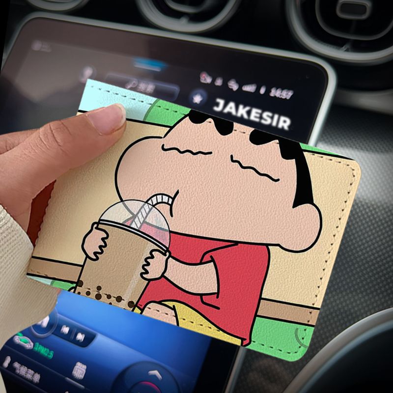 Crayon Cartoon Driving License Protective Cover Card Holder