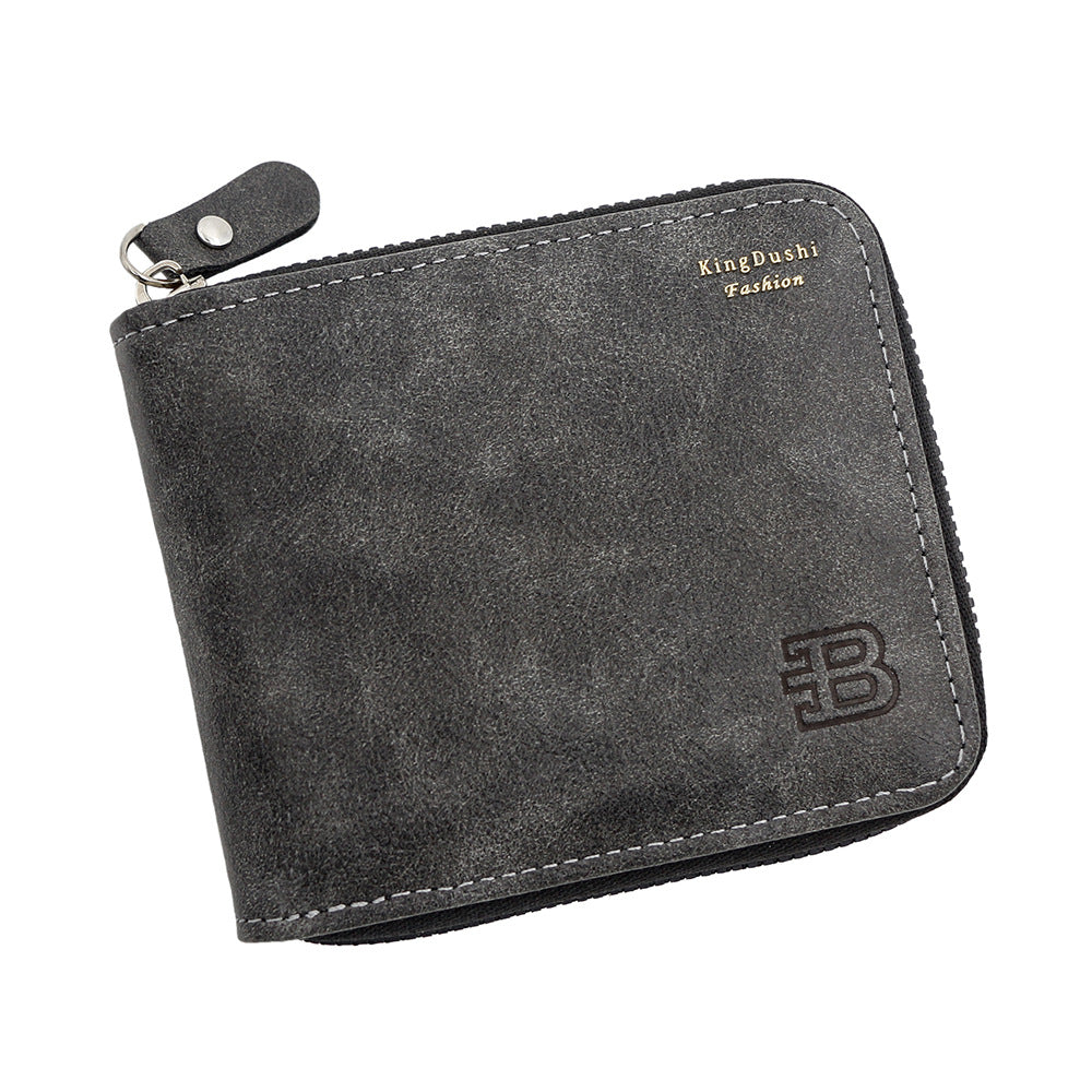 Men's Popular Frosted Short Scarf Multiple Slots Large Men's Wallet