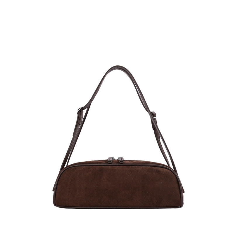 Women's Simple Soft Leather Commuter Underarm Bucket Bags