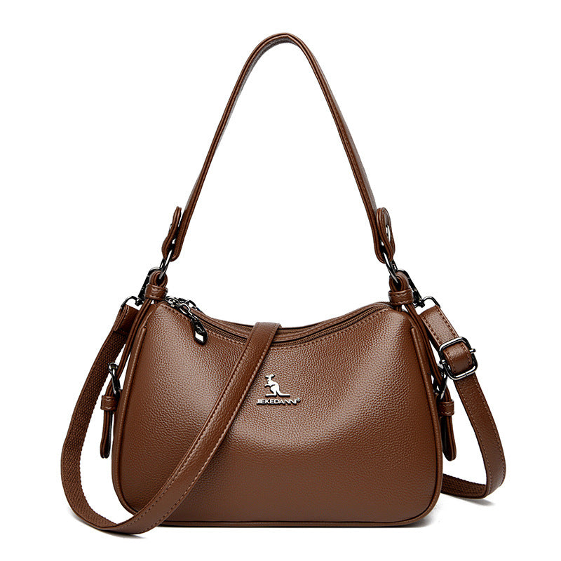 Women's Winter Kangaroo Soft Leather Mother Simple Women's Messenger Bag