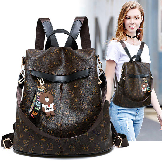 Women's Korean Style Fashionable Soft Leather Personalized And Backpacks