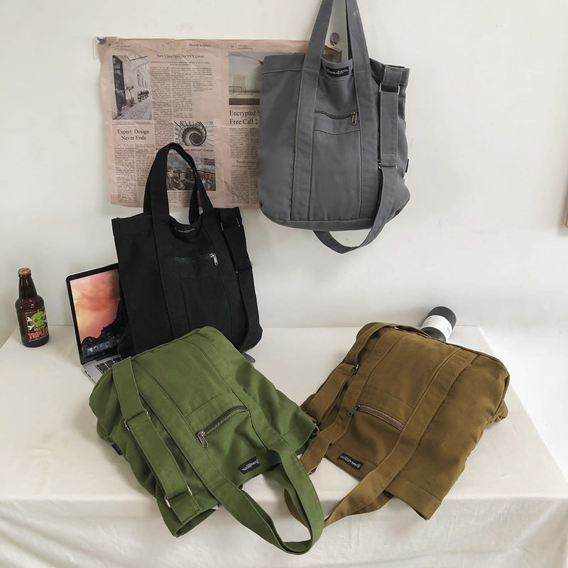 Women's & Men's Vintage Canvas Simple Class Korean Handbags