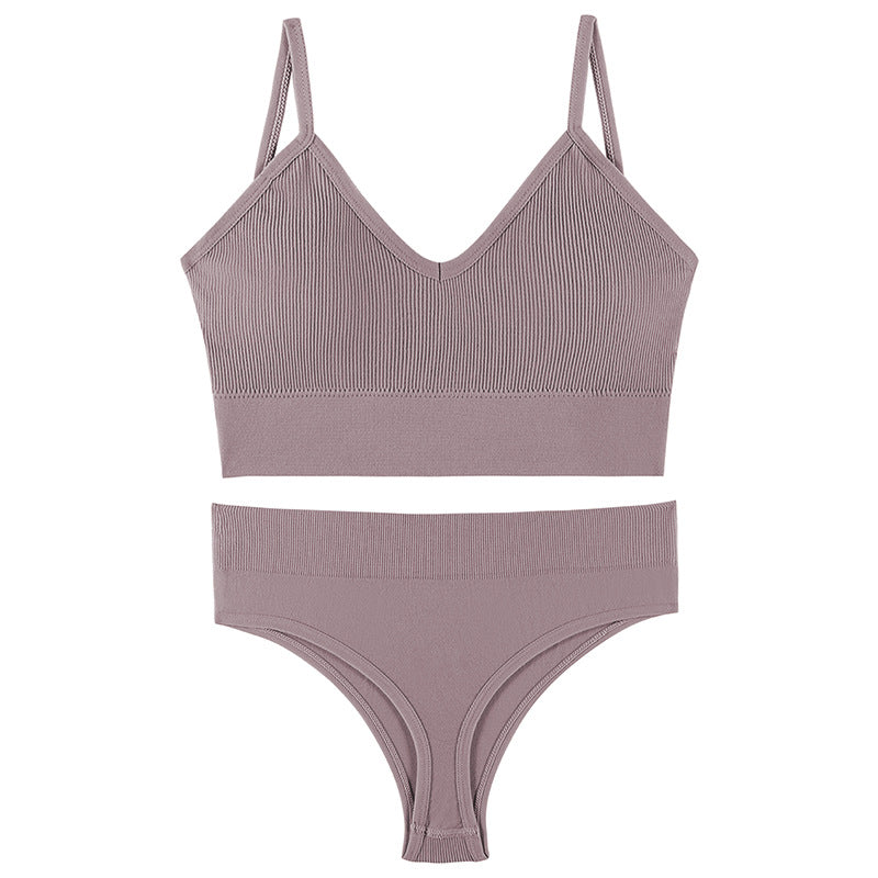 Women's French Suit Wireless Push Up Thin Lingerie Sets