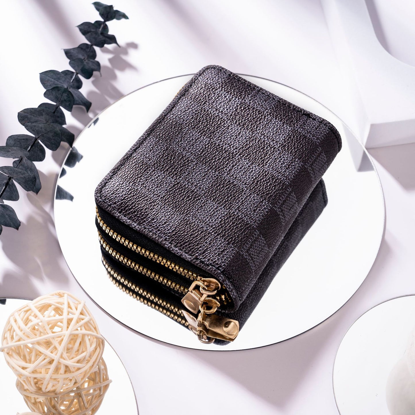 Women's Crocodile Pattern Organ Double Zipper Fashion Large Card Holder