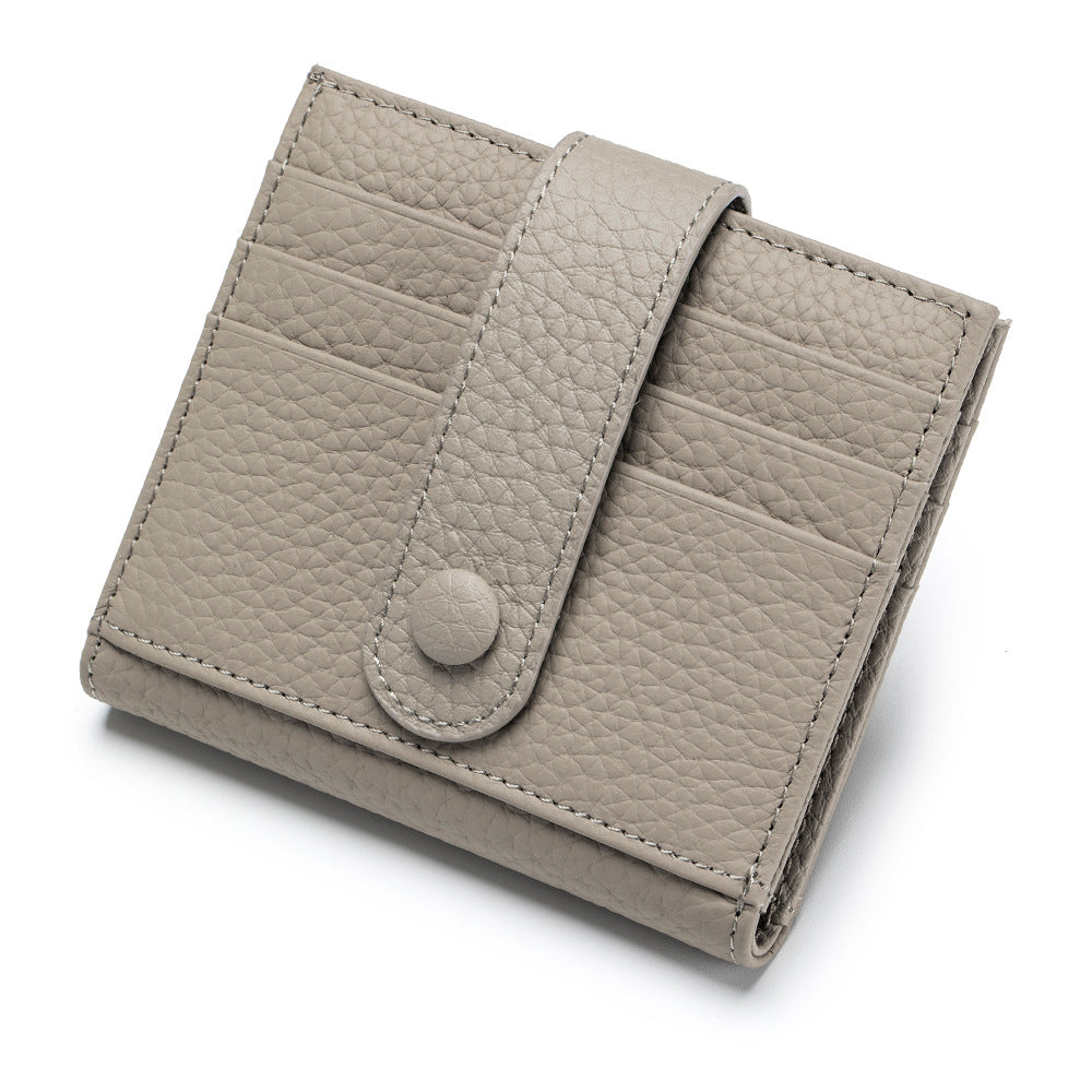 Women's Genuine Leather Short Korean Style Card Holder
