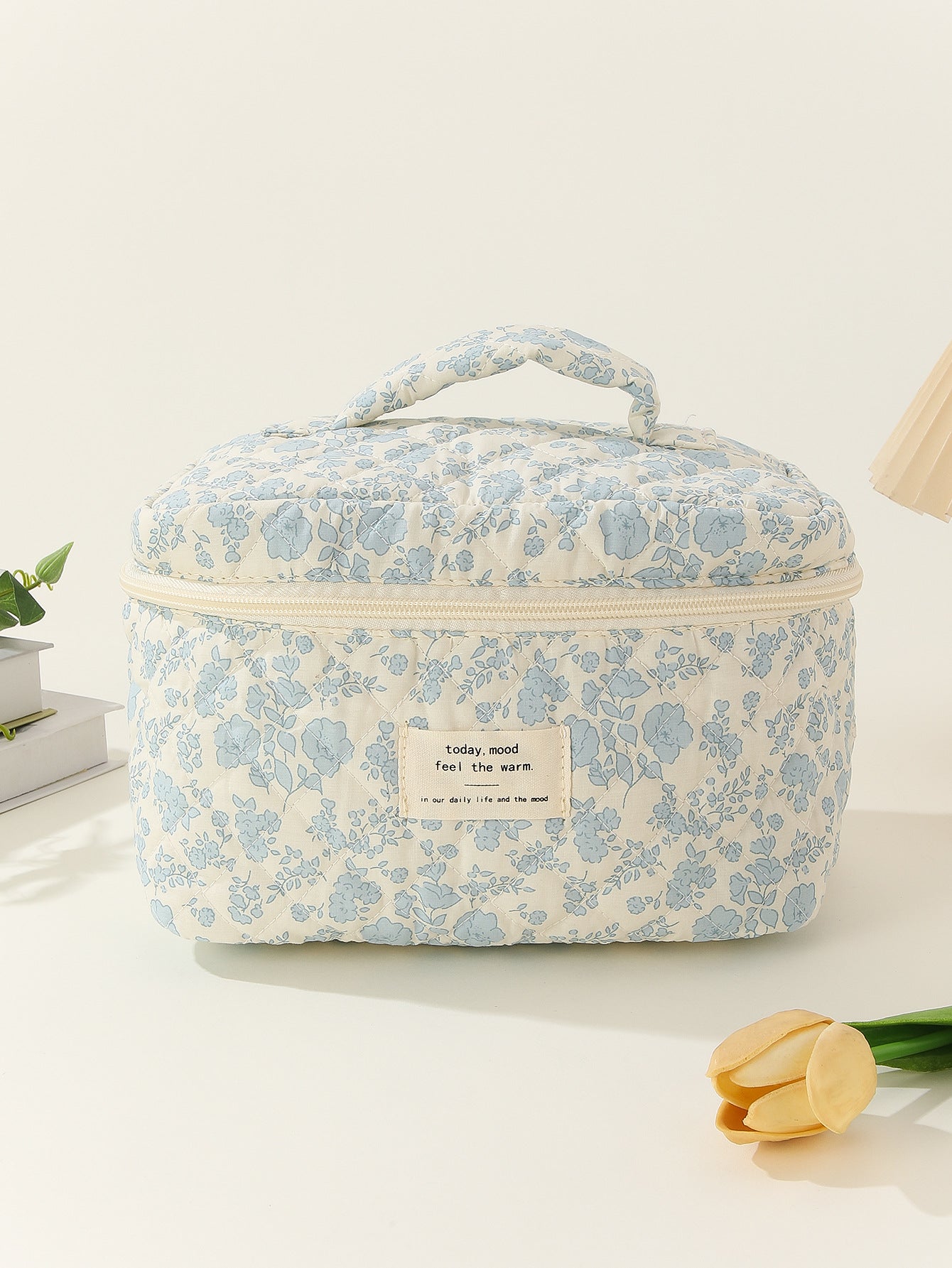 Floral Storage Carrying Quilted Cotton Cute Cosmetic Bags