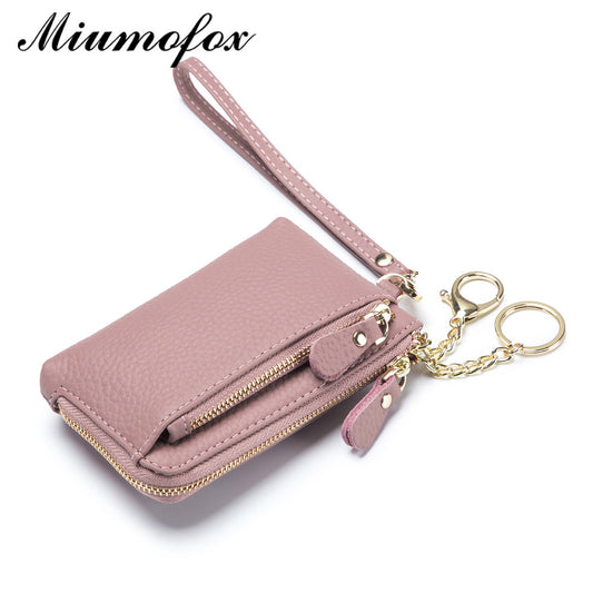 Graceful Cowhide Hand Strap Simple Multifunctional Coin Purses