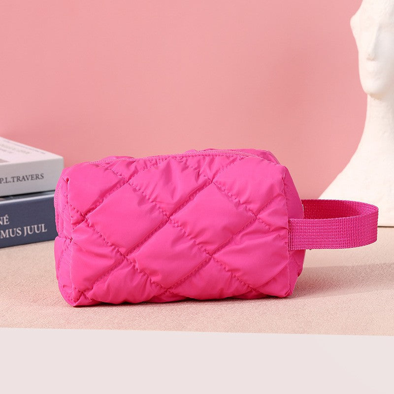 Embroidered White Storage Space Cotton Jacket Makeup Bag
