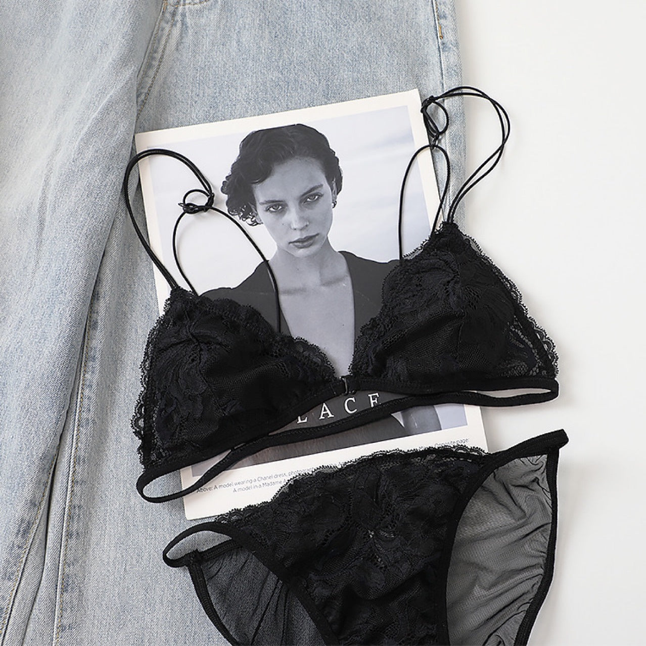 Comfortable Triangle Cup Small Breast Sexy Lingerie Sets
