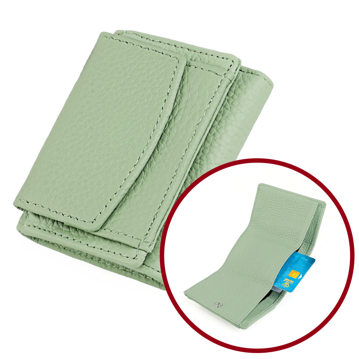 Elegant Women's Genuine Leather Loose Short Coin Purses