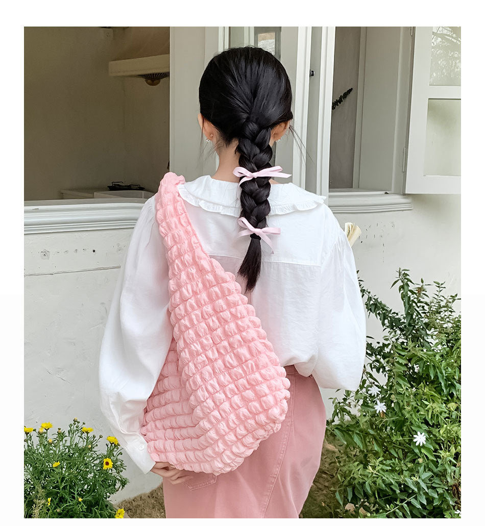 Women's Waffle Large Capacity Bubble High Sense Women's Shoulder Bag