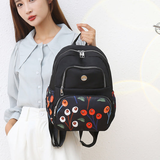 Women's Leisure Large Capacity Fashion Printed Nylon Backpacks