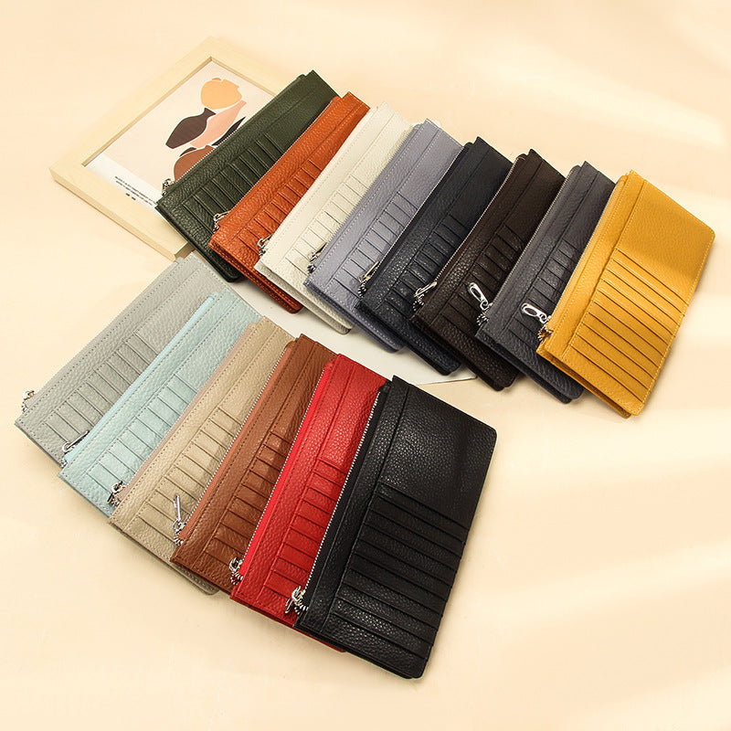 Women's Style Multiple Slots First Layer Cowhide Ladies Wallet