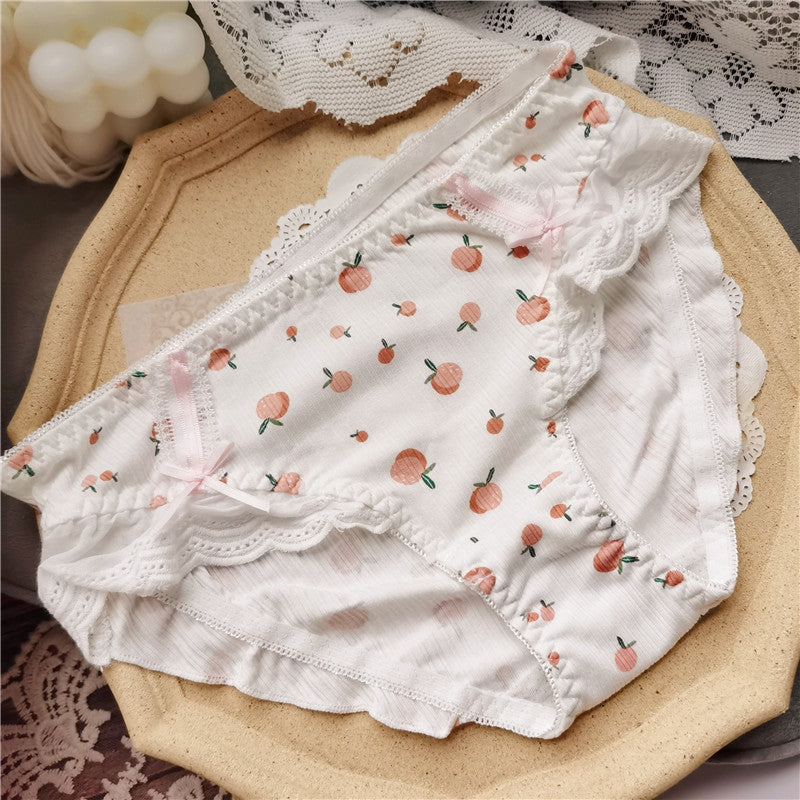 Women's Sweet Little Princess Cute Cotton Lace Panties