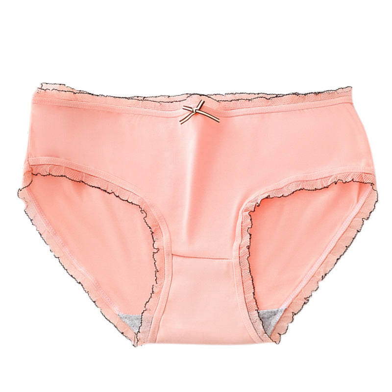 Women's Mid Waist Breathable Underwear Cute Sweet Panties