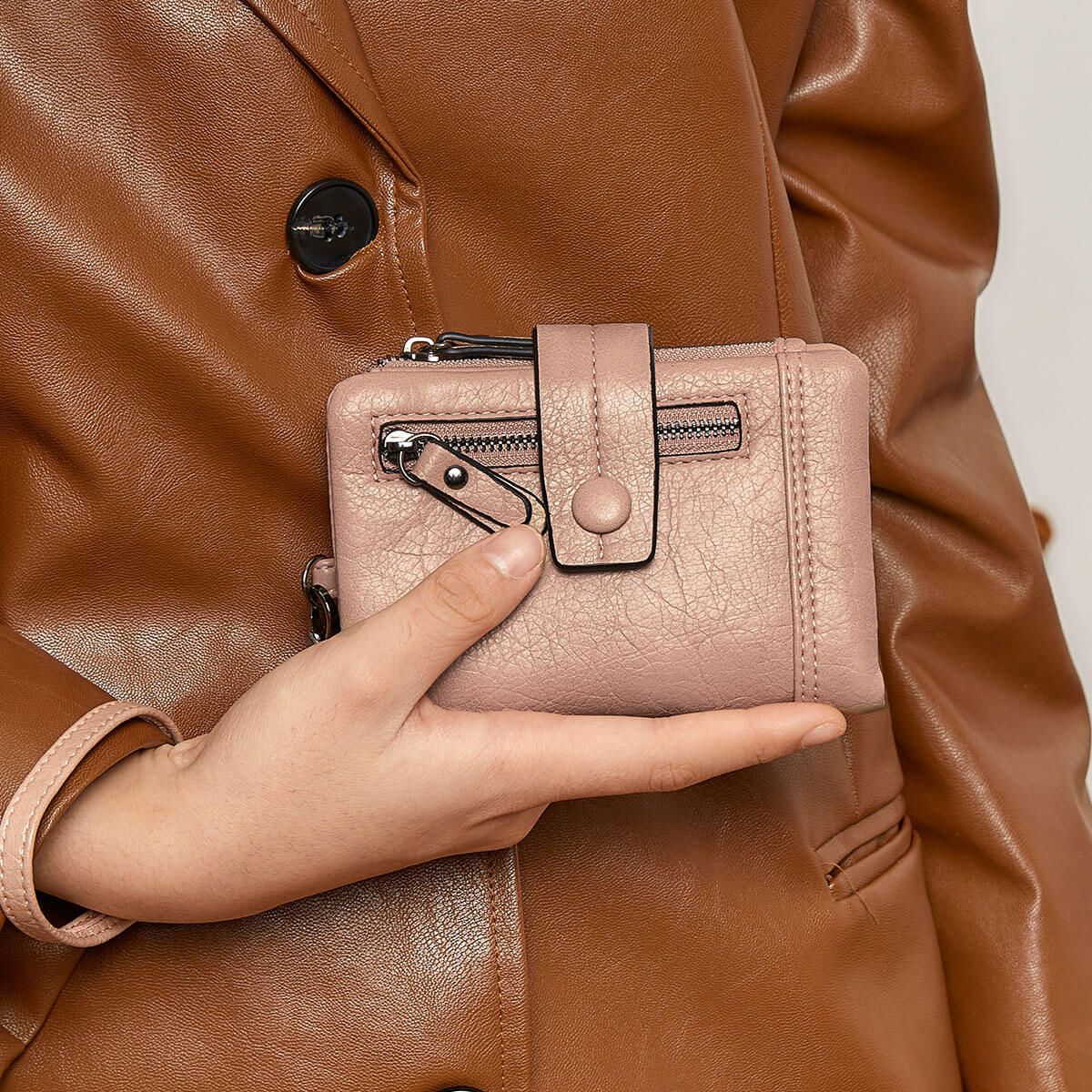 Women's Fashion Zipper Hasp Clutch Off Short Coin Purses