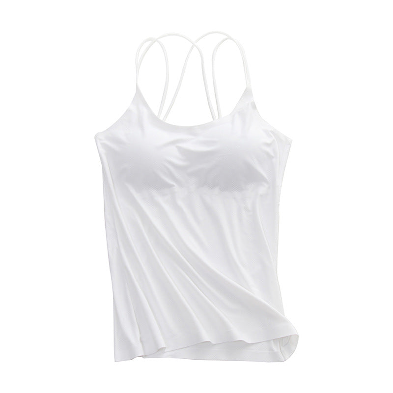 Women's Camisole Korean Thin Breathable Chest Pad Wrapped Seamless Sport Tanks Camis