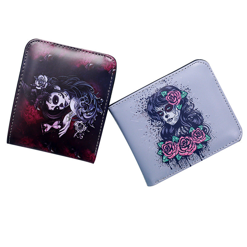 Skull Short Zipper Cartoon Anime To Ladies Wallet