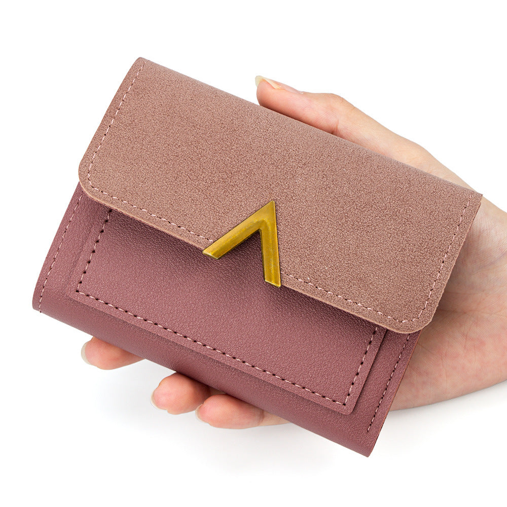 Women's Korean Style Short Three-fold Mini Card Holder