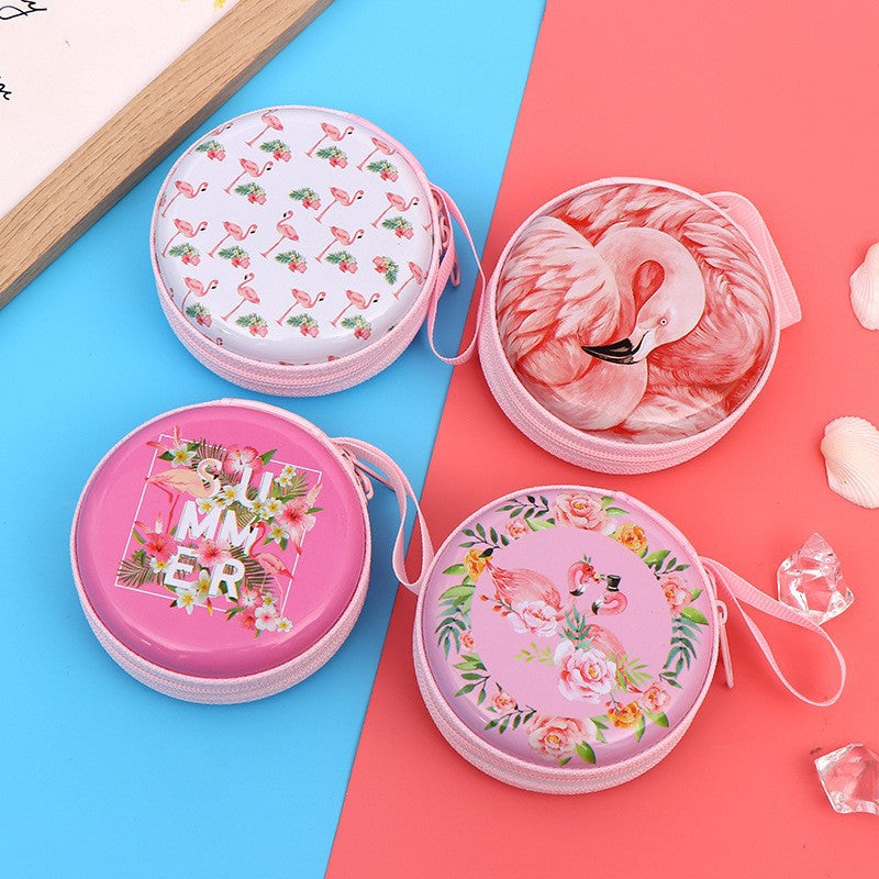 Christmas Round Zipper Cartoon Storage Earphone Coin Purses