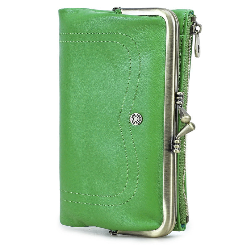Women's Trend Iron Hinge Swiping Large Capacity Ladies Wallet