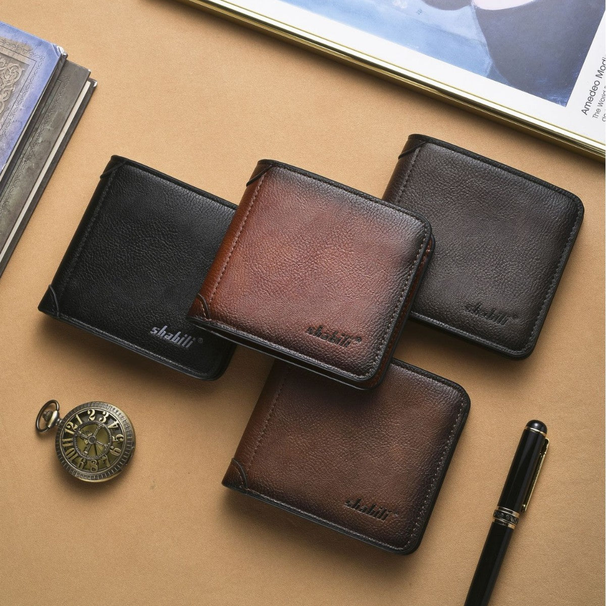 Men's Brushed Retro Multiple Slots Large Capacity Men's Wallet