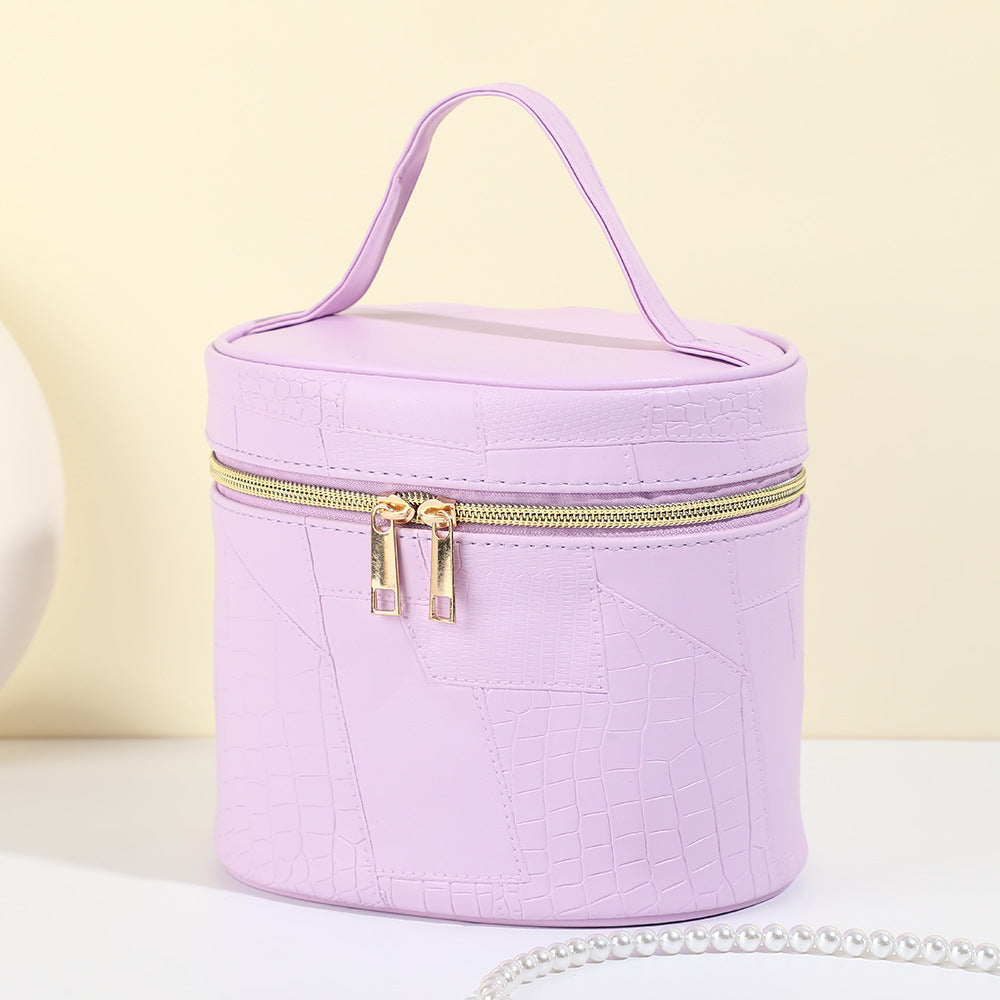 Women's Simple Crocodile Pattern High-grade Large Capacity Storage Waterproof Portable Cosmetic Bags