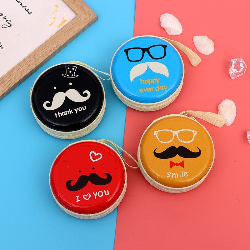 Christmas Round Zipper Cartoon Storage Earphone Coin Purses