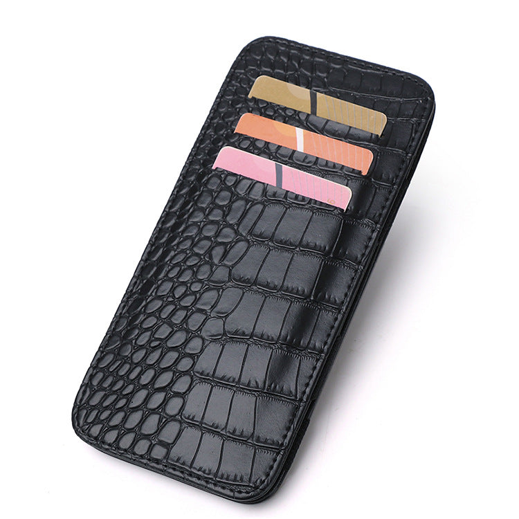Trendy Korean Style Long Crocodile Pattern Card Holder