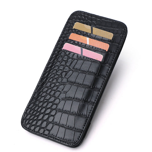 Trendy Korean Style Long Crocodile Pattern Card Holder