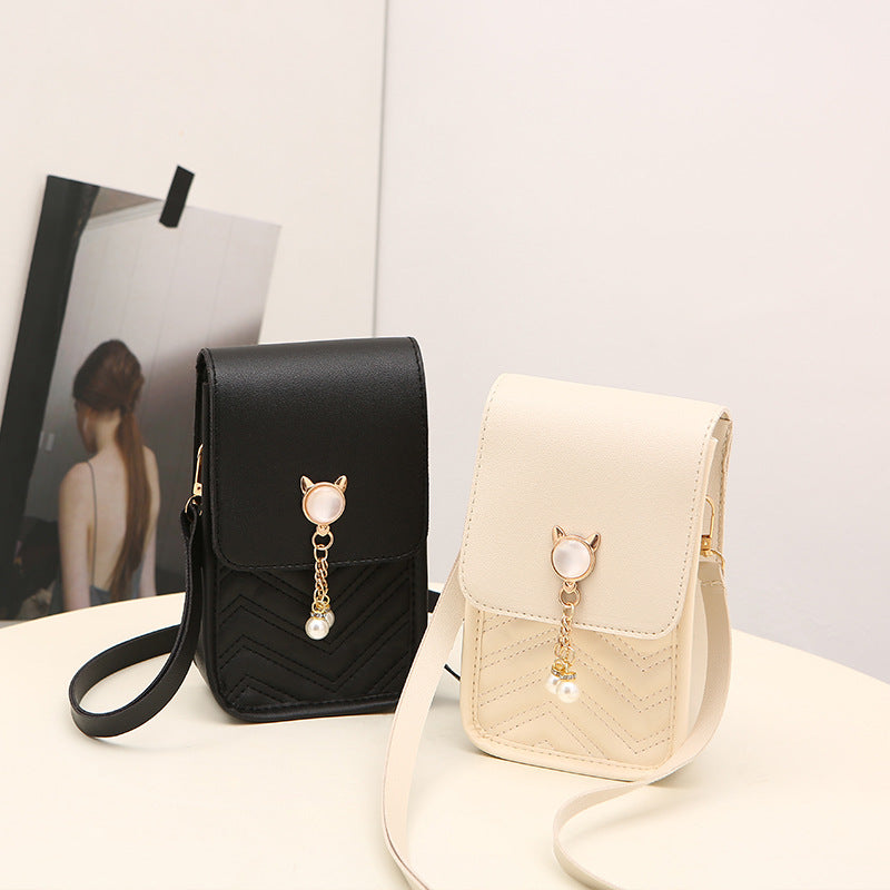 Glamorous Women's Mobile Pearl Mini Diamond Women's Messenger Bag