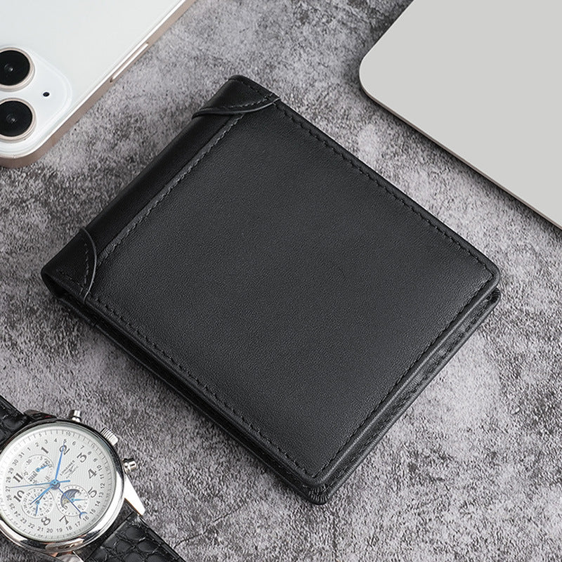 Men's Cowhide Vintage Oil Wax Genuine Leather Long Men's Wallet