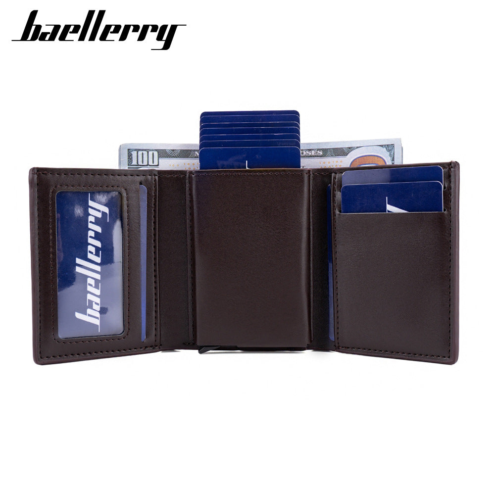 Men's Fold Business Metal Aluminum Box Automatic Card Holder
