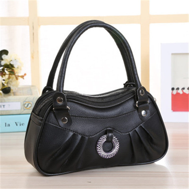 Women's Double Pocket Mom Shopping Leather Change Bags